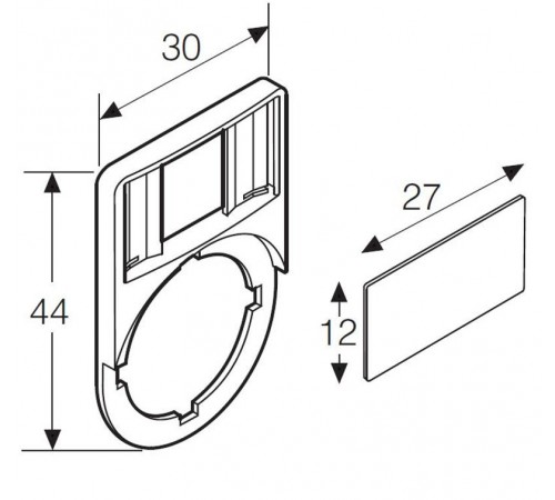 Шильдик MA6-1061 для держателя (кнопочные посты)  1SFA611930R1061  ABB