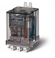 Универсальное электромеханическое реле; монтаж в наконечники Faston 187 (4.8х0.8мм); 3CO 10A; контакты AgNi; катушка 120В AC  606381200000  Finder