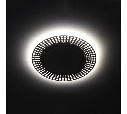 Светильник точечный встраиваемый DK LD29 WH/BK декор cо светодиодной подсветкой GX53, белый/черный  Б0037387  ЭРА