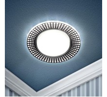 Светильник точечный встраиваемый DK LD29 WH/BK декор cо светодиодной подсветкой GX53, белый/черный  Б0037387  ЭРА