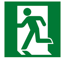 Знак эвакуационный E 01-01 "Выход здесь" (левосторонний) 200х200 мм, пластик  pn-e-01-01  EKF