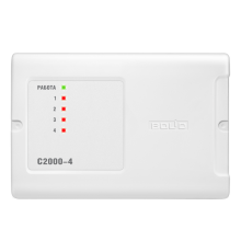 Прибор приемно-контрольный, 4 шлефа, 2 реле, вход Touch Memory  С2000-4  Болид