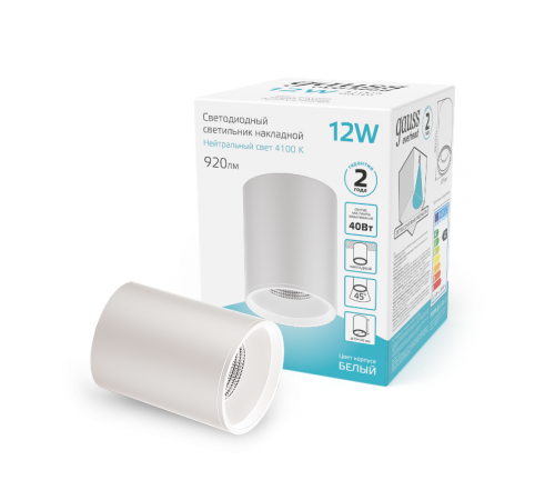 Светильник светодиодный декоративный бытовой HD011 12W (белый) 4100K 79x100мм  HD011  Gauss