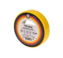 Изолента ПВХ 0.13х15 мм, 25 м, желтая  KR-09-2102  Kranz