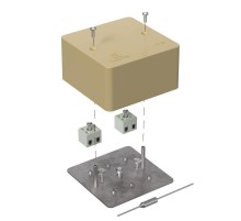Коробка огнестойкая для кабель-канала 40-0460-FR2.5-4-П Е15-Е120 с термопредохранителем RAL1001 85х85х45 (44 шт/кор) бежевая  40-0460-1001-FR2.5-4-П