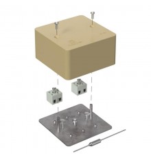 Коробка огнестойкая для кабель-канала 40-0460-FR2.5-4-П Е15-Е120 с термопредохранителем RAL1001 85х85х45 (44 шт/кор) бежевая  40-0460-1001-FR2.5-4-П