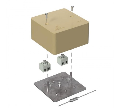 Коробка огнестойкая для кабель-канала 40-0460-FR2.5-4-П Е15-Е120 с термопредохранителем RAL1001 85х85х45 (44 шт/кор) бежевая  40-0460-1001-FR2.5-4-П