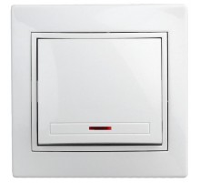 1-102-01 Intro Выключатель с подсветкой, 10А-250В, IP20, СУ, Plano, белый  Б0027597  Intro