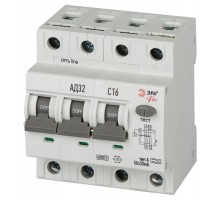 АВДТ 6кА  PRO D326E4C16A30 АД-32 электронное 3P+N C16 30мА тип A   Б0059208  ЭРА