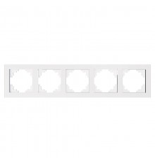 Рамка горизонтальная 5-местная, серия Катрин, GFR00-7005-01, белый  39637  STEKKER
