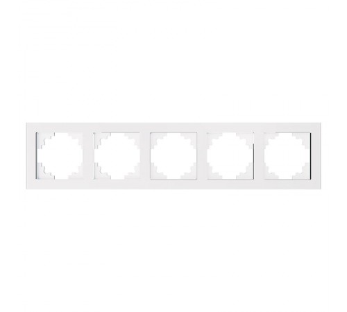 Рамка горизонтальная 5-местная, серия Катрин, GFR00-7005-01, белый  39637  STEKKER