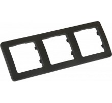 Рамка трёхместная, скрытой установки, цвет черный  Р403-08  HEGEL