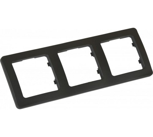 Рамка трёхместная, скрытой установки, цвет черный  Р403-08  HEGEL