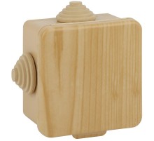 Коробка распределительная открытой установки КОР (сосна) 65х65х50мм с гермовводами 4 вх. IP54 (45/1620)  Б0043227  ЭРА