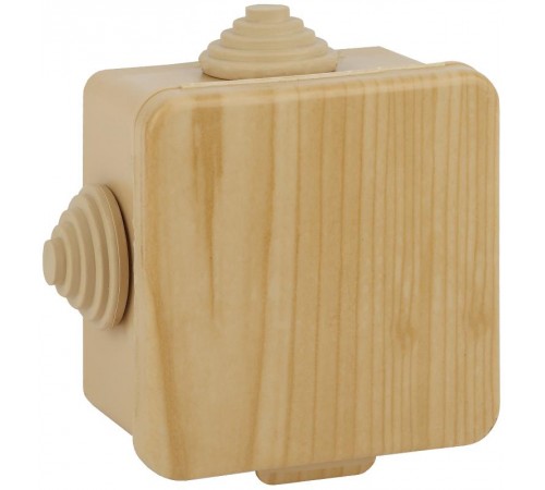 Коробка распределительная открытой установки КОР (сосна) 65х65х50мм с гермовводами 4 вх. IP54 (45/1620)  Б0043227  ЭРА