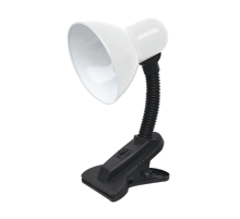 Светильник настольный под лампу СНП-01Б на прищепке 40Вт E27 БЕЛЫЙ (мягкая упаковка)  4690612012407  IN HOME
