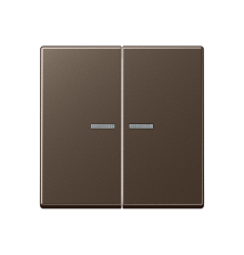 Двойная клавиша с окошками для балансирных механизмов выключателей (кнопок), в комплекте с AS90-5HP (крепежный элемент), возможно IP44; дюропласт; мок