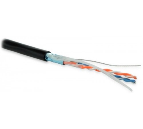 Кабель витая пара FUTP2-C5-S24-OUT-PE-BK-500 (500м) F/UTP,кат.5,2п.(24AWG),одн.(solid),экр.-ф.,внеш.,PE,-40°C-+60°C,черн.  236275  Hyperline