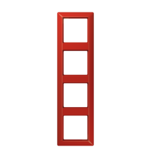 Рамка 4-кратная для вертикальной и горизонтальной установки; термопласт, красная  AS584BFRT  Jung