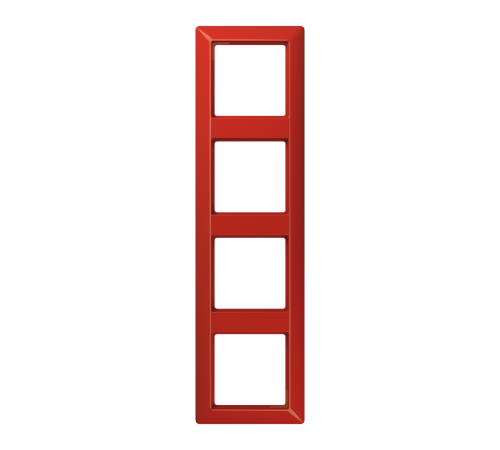 Рамка 4-кратная для вертикальной и горизонтальной установки; термопласт, красная  AS584BFRT  Jung