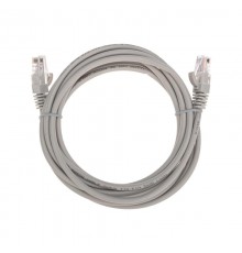 Патч-корд U/UTP, CAT 5e, RJ45-RJ45, 26AWG, LSZH, серый, 3м REXANT  02-0100-3  REXANT
