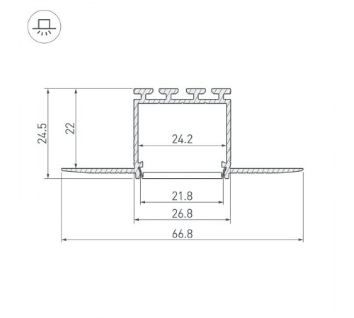 Профиль PLS-LOCK-H25-F-HIDE-2000  019409  Arlight