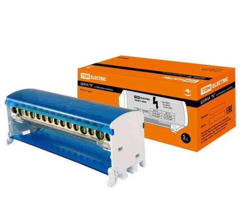 Шина "N" нулевая на DIN-рейку в корпусе 2х15групп   SQ0801-0008  TDM