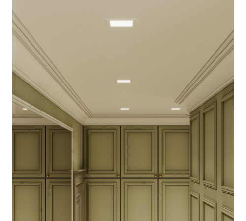 Светильник светодиодный встраиваемый ультратонкий квадратный IP20 6W 4100K  940111206  Gauss