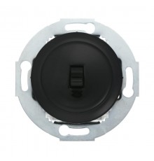 Переключатель 1-рычажковый, на 2 направления (схема 6) 10 A, 250 B (черный) Vintage  880808-1  Ecoplast