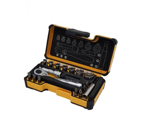 Набор бит SL/PH/SQ и метрических головок с мини трещоткой в кейсе, 18 шт  05771856  Felo