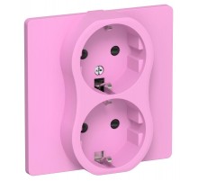 FLITE Розетка 2-ая с заземлением со шторками 16А РСш12-0-К-ФлПр пурпурный  FI-R24C-16-K99  IEK