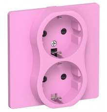 FLITE Розетка 2-ая с заземлением со шторками 16А РСш12-0-К-ФлПр пурпурный  FI-R24C-16-K99  IEK
