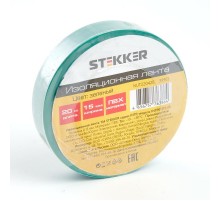 Изоляционная лента 0,13*15 мм. 20 м. зеленая, INTP01315-20  39903  STEKKER