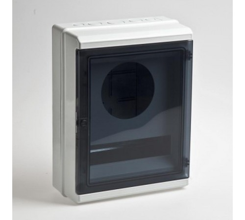 Корпус тусо ЩК о/п на 12 мод.с двер.370х275х135мм(Прозрач.крышка)  69031П  Рувинил