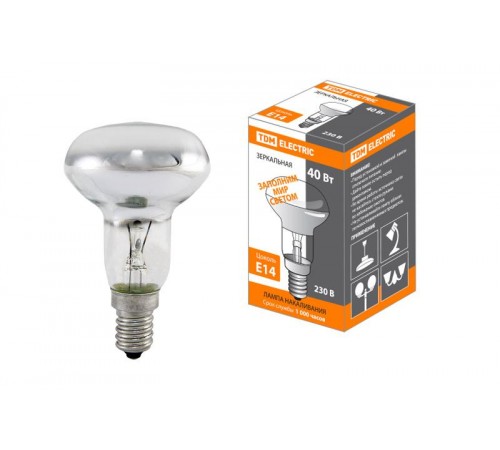 Лампа накаливания зеркальная 60Вт E14 230В R50  SQ0332-0028  TDM