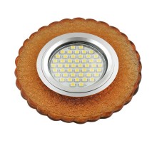 Светильник декор.встр Luciole DLS-L140 GU5.3 GLASSY/GOLD GU5.3 доп.LED подсветка 3Вт, стекл,зерк./светло-желтый.  UL-00003875  Fametto