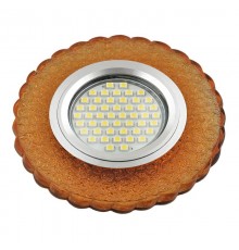 Светильник декор.встр Luciole DLS-L140 GU5.3 GLASSY/GOLD GU5.3 доп.LED подсветка 3Вт, стекл,зерк./светло-желтый.  UL-00003875  Fametto