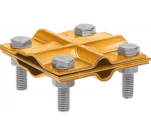 Зажим заземления полоса/пруток - полоса/пруток крестообразный, латунь90530-2Ezetek