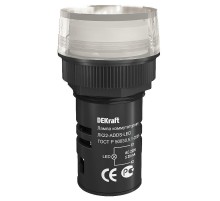 Лампа комм. ADDS 22 мм Цвет:БЕЛЫЙ LED 220В ЛK-22   25001DEK  DEKraft