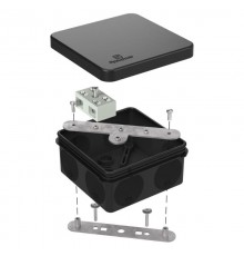 Коробка огнестойкая разветвительная для о/п двухкомпонентная 60-0210-FR6.0-4-2-Р Е15-Е60 RAL9005 80х80х40 (44 шт/кор) черная  60-0210-9005-FR6.0-4-2-