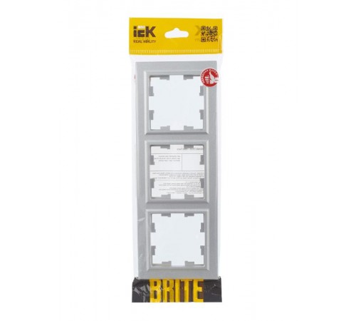 BRITE Рамка 3-ая РУ-3-БрА алюминий  BR-M32-K47  IEK