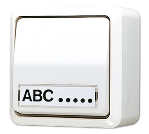 Выключатель 10 AX 250 V ~ для накладного монтажа, с полем для надписи; белый  606ANAWW  Jung