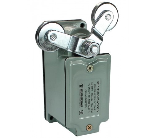 ВП 16Г-23Б-251-55 У2.3, V-образный рычаг с роликом на каждом плече, cамовозврат, 1з+1р, IP55, выключатель путевой  ET004099  Электротехник