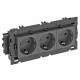 Розетка тройная 0° Modul45connect с з/к, 250 В, 16A (черный) (STD-D0C8 SWGR3)  6120460  OBO Bettermann