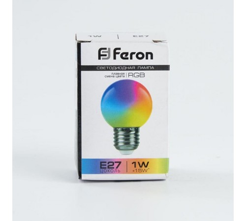 Лампа светодиодная LB-37 (1W) 230V E27 RGB для белт лайта G45 матовый плавная сменая цвета  38116  Feron