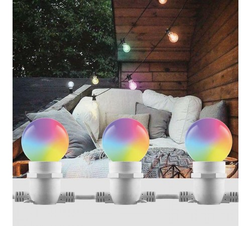 Лампа светодиодная LB-37 (1W) 230V E27 RGB для белт лайта G45 матовый плавная сменая цвета  38116  Feron