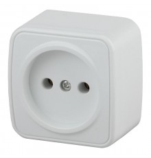 Розетка Intro Polo 3-201-01 без заземления 2P, 16A-250В, IP20, ОУ, белый  Б0053550  Intro