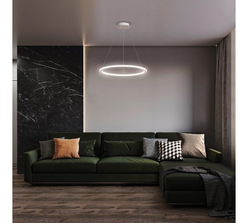 Светильник светодиодный подвесной декоративный 60W, 4200Lum, 4000K, IP20, белый AL5808 RING  41700  FERON