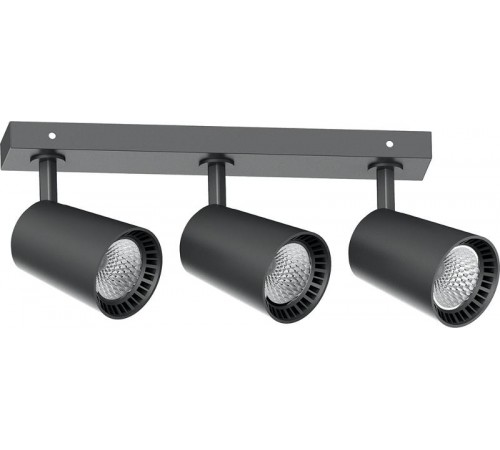 Светильник-спот светодиодный 3*12W, 3240Lm, 35 градусов, черный, поворотный, HL213  41503  FERON