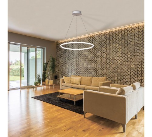 Светильник светодиодный подвесной декоративный 60W, 4200Lum, 4000K, IP20, белый AL5808 RING  41700  FERON